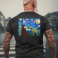 Dinosaur Starry Night Dinosaurs Dinosaur Lover Men's T-shirt Back Print Gifts for Old Men