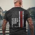 Distressed American Flag Golden Retriever Dog Patriotic Mens Back Print T-shirt Gifts for Old Men