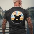 Dog Bichon Frise Mom Dog Dad Retro Sunset Pet Mens Back Print T-shirt Gifts for Old Men