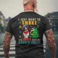Dog Border Collie Smoke And Hang With My Border Collie Funny Smoker Weed Mens Back Print T-shirt Gifts for Old Men