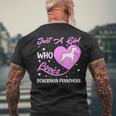 Dog Doberman Heart Shape Dog Just A Girl Who Loves Doberman Pinschers Mens Back Print T-shirt Gifts for Old Men