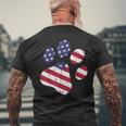 Dog Paw Print American Flag Usa Cute 4Th Of July Fourth Dogs Mens Back Print T-shirt Gifts for Old Men