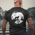 Dog Saint Bernard Halloween Costume Moon Silhouette Creepy Mens Back Print T-shirt Gifts for Old Men