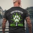 Dogs And Weed Dad Mom Dog Lover Cannabis Marijuana For Women Men's Back Print T-shirt Gifts for Old Men