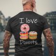 Donut Lover I Love Donuts Doughnut Sprinkles Mens Back Print T-shirt Gifts for Old Men