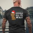 Doodle All The Way Goldendoodle Santa Hat Christmas Mens Back Print T-shirt Gifts for Old Men