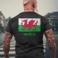 Dragon Of Wales Flag Welsh Cymru Flags Medieval Welsh Rugby Men's T-shirt Back Print Gifts for Old Men