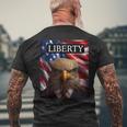 Eagle In A Suit American Flag - 4Th Of July Liberty Mens Back Print T-shirt Gifts for Old Men