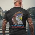 Eagle Mullet 4Th Of July Usa American Flag Eagle Merica Mens Back Print T-shirt Gifts for Old Men