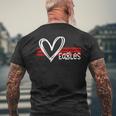 Eagles Pride Teams School Spirit Sports Red Heart Men's T-shirt Back Print Gifts for Old Men