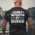 Easily Distracted By Crab-Eating Macaque Monkey Men's T-shirt Back Print Gifts for Old Men