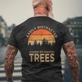 Easily Distracted By Trees Vintage Tree Men's T-shirt Back Print Gifts for Old Men