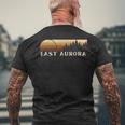 East Aurora Ny Vintage Evergreen Sunset Eighties Retro Men's T-shirt Back Print Gifts for Old Men