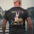 Easter Day Funny Pitbull Dog Puppy Wearing Rabbit Ears Gifts For Rabbit Lovers Funny Gifts Mens Back Print T-shirt Gifts for Old Men