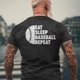 Eat Sleep Baseball Repeat For Player Vintage Funny Baseball Funny Gifts Mens Back Print T-shirt Gifts for Old Men