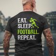 Eat Sleep Football Repeat Football Player Men's T-shirt Back Print Gifts for Old Men