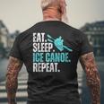 Eat Sleep Ice Canoe Repeat Ice Canoeing Winter Sport Men's T-shirt Back Print Gifts for Old Men