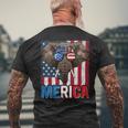 Elephant Merica 4Th Of July American Flag Usa Republican Mens Back Print T-shirt Gifts for Old Men