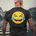 Emoticon Laughing Tears Face With Tears Of Joy Gift Mens Back Print T-shirt Gifts for Old Men