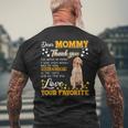 English Setter Dear Mommy Thank You For Being My Mommy Mens Back Print T-shirt Gifts for Old Men