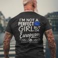 European Union Flag Girl European Pride Souvenir Funny Mens Back Print T-shirt Gifts for Old Men