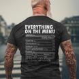 Everything On The Menu Nutrition Facts Thanksgiving Food Men's T-shirt Back Print Gifts for Old Men