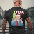 Fake Trees Us President Donald Trump Ugly Christmas Sweater Men's T-shirt Back Print Gifts for Old Men