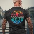 Family Cruise Crew 2023 Family Matching Group Squad Quote Mens Back Print T-shirt Gifts for Old Men