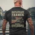 Farming Farmer Grandpa Vintage Tractor American Flag The Mens Back Print T-shirt Gifts for Old Men