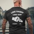 Father Son Fist Bump Matching Fathers Day Daddy Dad & Son Mens Back Print T-shirt Gifts for Old Men