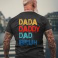 Fathers Day 2023 Funny Dad Daddy Retro Mens Back Print T-shirt Gifts for Old Men