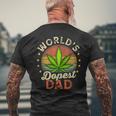 Fathers Day 420 Weed Dad Vintage Worlds Dopest Dad For Women Men's Back Print T-shirt Gifts for Old Men