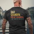 Fathers Day Dad Grandpa Great Grandpa Mens Back Print T-shirt Gifts for Old Men