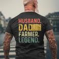 Fathers Day Husband Dad Farmer Legend Funny Vintage Mens Back Print T-shirt Gifts for Old Men