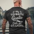 My Favorite Goalie Calls Me Grandpa Soccer Fathers Day Men's Back Print T-shirt Gifts for Old Men
