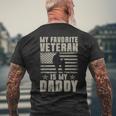 My Favorite Veteran Is My Daddy Veterans Day Usa Flag Men's T-shirt Back Print Gifts for Old Men
