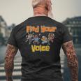 Find Your Voice Summer Reading Program 2023 Library Books Mens Back Print T-shirt Gifts for Old Men