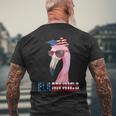 Flamingo 4Th Of July Flamerica Patriotic Mens Back Print T-shirt Gifts for Old Men