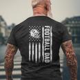 Football Dad American Flag Proud Dad Of Ballers Fathers Day Men's Back Print T-shirt Gifts for Old Men