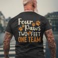 Four Paws Two Feet One Team Dog Trainer Training Men's T-shirt Back Print Gifts for Old Men