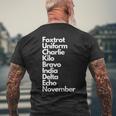 Foxtrot Uniform Charlie Kilo Bravo India Delta Echo Nov Men's T-shirt Back Print Gifts for Old Men