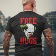 Free Hugs Clown Lazy Halloween Costume Scary Creepy Horror Mens Back Print T-shirt Gifts for Old Men