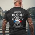 French Blood Runs Through My Veins French Viking Men's T-shirt Back Print Gifts for Old Men