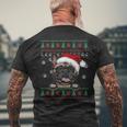 French Bulldog Christmas Ugly Sweater Dog Lover Xmas Men's T-shirt Back Print Gifts for Old Men