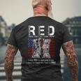 On Friday We Wear Red Remember Everyone Deployed Usa Flag Men's T-shirt Back Print Gifts for Old Men