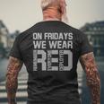 On Fridays We Wear Red Military Veteran Day Us Flag Men's T-shirt Back Print Gifts for Old Men