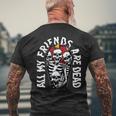 All My Friends Are Dead Vintage Punk Skeletons Gothic Grave Mens Back Print T-shirt Gifts for Old Men