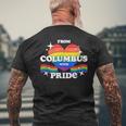 From Columbus With Pride Lgbtq Gay Lgbt Homosexual Mens Back Print T-shirt Gifts for Old Men