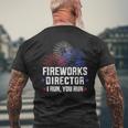 Funny 4Th Of July Fireworks Director I Run You Run Mens Back Print T-shirt Gifts for Old Men
