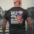 Funny 4Th Of July Hot Dog Wiener Comes Out Adult Humor Gift Humor Funny Gifts Mens Back Print T-shirt Gifts for Old Men